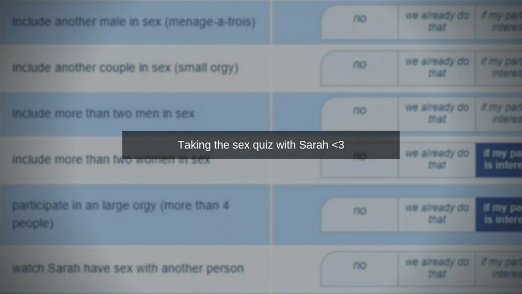 taking a sex quiz