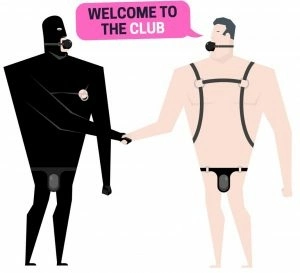 two cartoons dressed as gimps